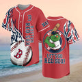 Custom Boston Red Sox Wally Green Monster Let's Go Flame Baseball Jersey Red Sox Merch 2026 - Merchluma