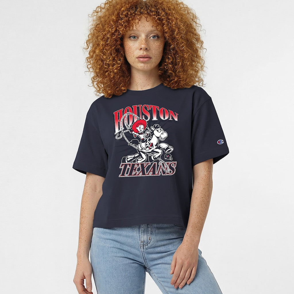 Disney X NFL Champion Merch Houston Texans Jessie All-Star T-Shirt Houston Texans Merch Women's - Merchluma