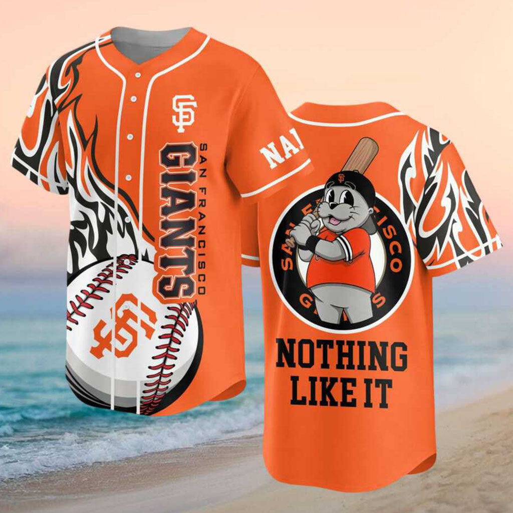 Custom San Francisco Giants Lou Seal Mascot Nothing Like It Baseball Jersey Giants Merch - Merchluma