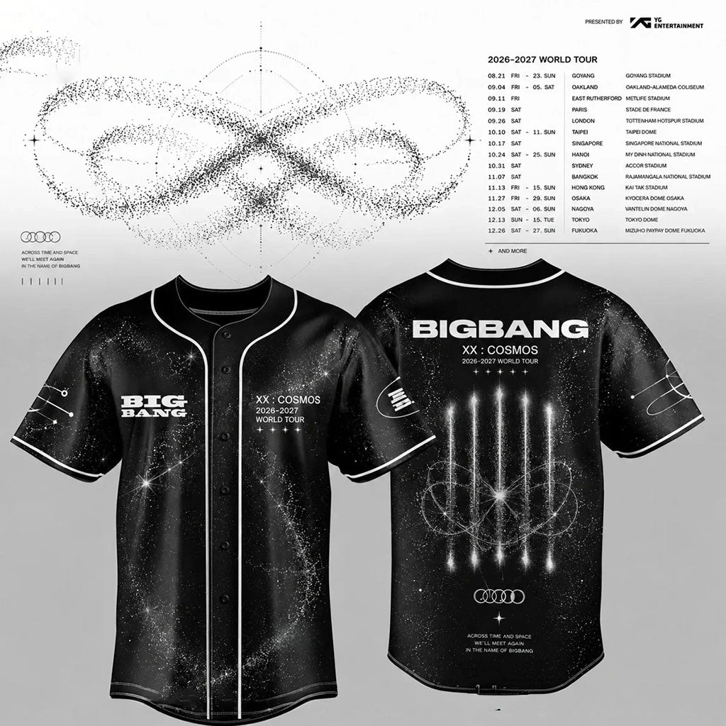 BigBang 20th Anniversary World Tour Baseball Jersey Bigbang Cosmos Merch 2026 Fan Gifts - Merchluma
