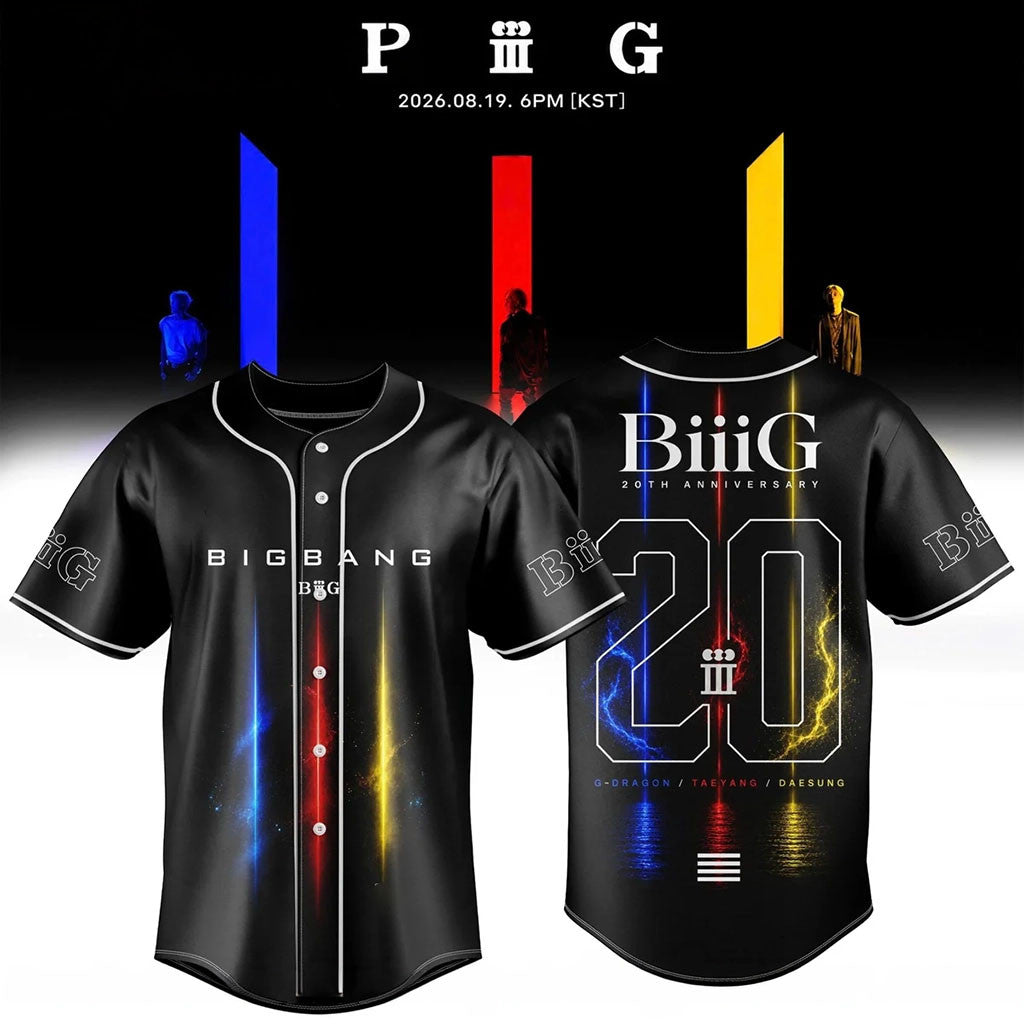 BigBang 20th Anniversary World Tour Baseball Jersey Bigbang Merch 2026 Kpop Fan Gifts - Merchluma