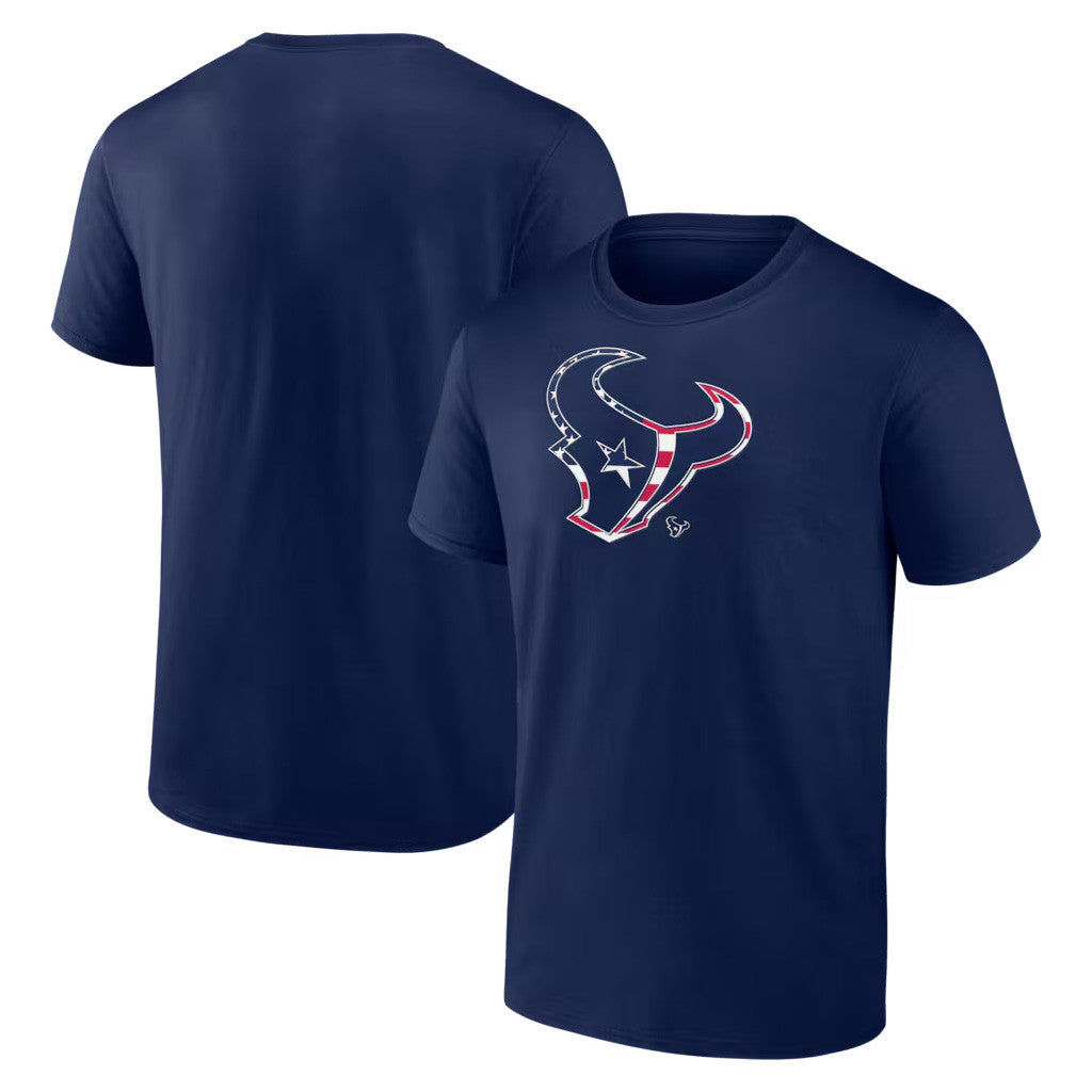 Houston Texans Merch 2026 Houston Texans Americana T-Shirt Navy Football Gifts For Him - Merchluma