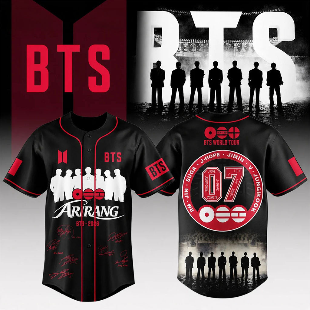 BTS x Arirang World Tour 2026 Baseball Jersey Arirang Tour Merch Gifts For BTS Fans - Merchluma