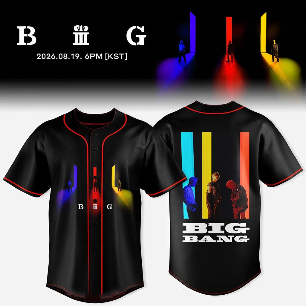 BigBang Merch BigBang 20th Anniversary World Tour 26 27 Baseball Jersey Gift For KPop Fans - Merchluma