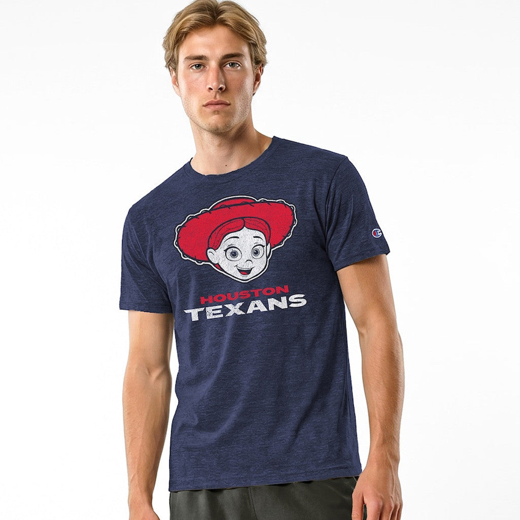 Houston Texans Merch 2026 Disney X NFL Champion Houston Texans Jessie T-Shirt NFL X Disney Collab - Merchluma