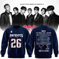 BTS x New England Patriots Merch BTS Arirang World Tour 2026 Sweatshirt New England Football Gear - Merchluma
