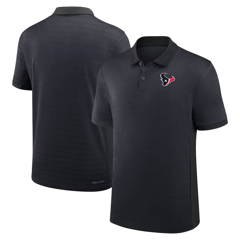 Houston Texans Merch 2026 Houston Texans Sideline Victory Stripe Polo Shirt Football Fan Gear - Merchluma