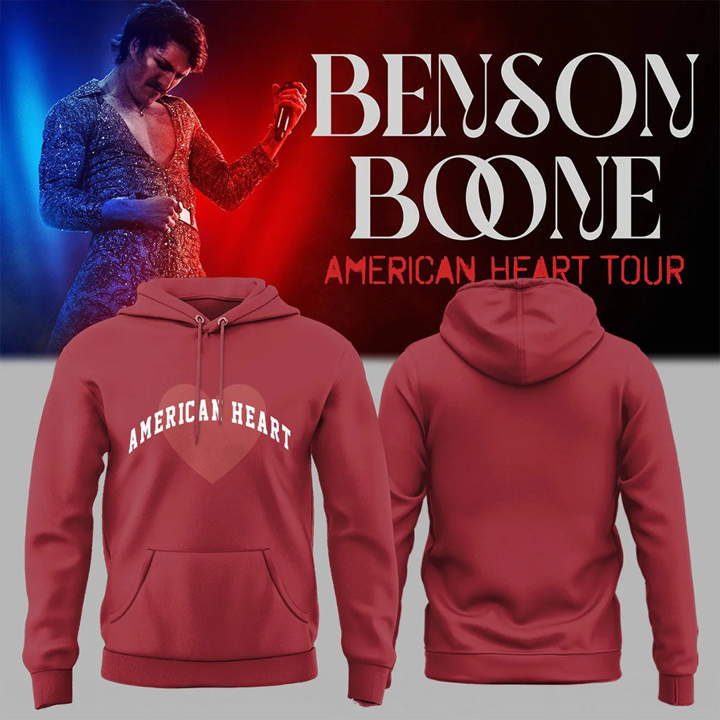 Benson Boone Merch 2026 American Heart Hoodie Benson Boone Tour Merch Concert Outfits - Merchluma