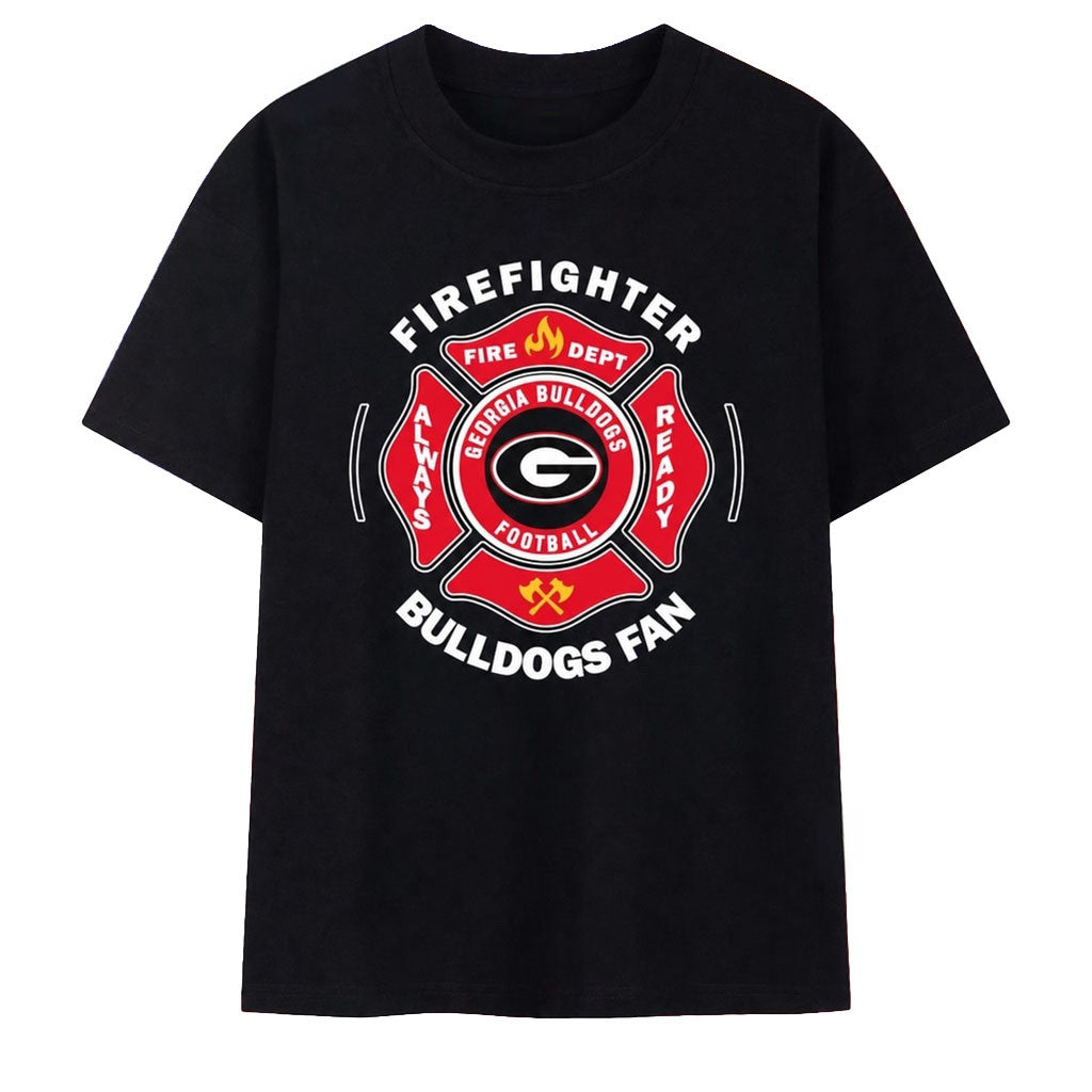 Georgia Bulldogs Merch Firefighter Always Ready Bulldogs T-Shirt Gifts For Fans - Merchluma