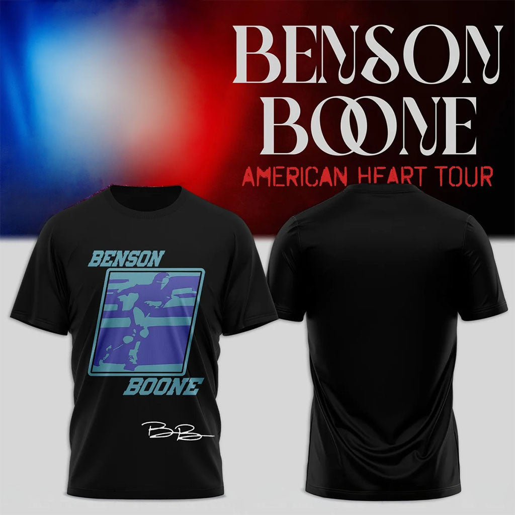 Benson Boone American Heart Tour Signed T-Shirt 2026 Benson Boone Merch Gift For Music Fans - Merchluma