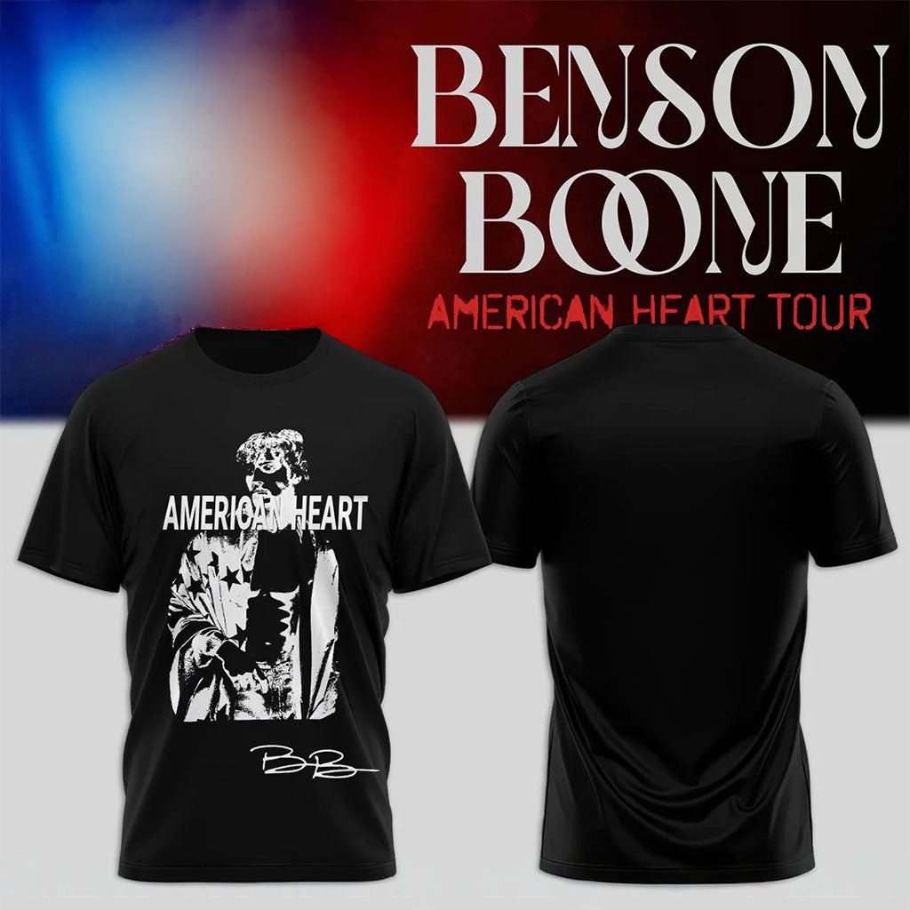 Benson Boone Merch 2026 Benson Boone American Heart Tour T-Shirt Music Lover Gift Ideas - Merchluma