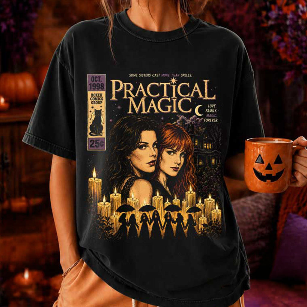 Comic Book Practical Magic 1998 Horror Movie Halloween T-Shirt Practical Magic Merch BFF Gifts - Merchluma