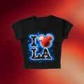 Rope Drop Threads Merch 2026 I Love LA Baby Tee Black Birthday Gifts For Her - Merchluma
