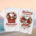 Budweiser Peanuts Snoopy Floral Blooming With Kindness Shirt Budweiser Merch Friends Gifts - Merchluma