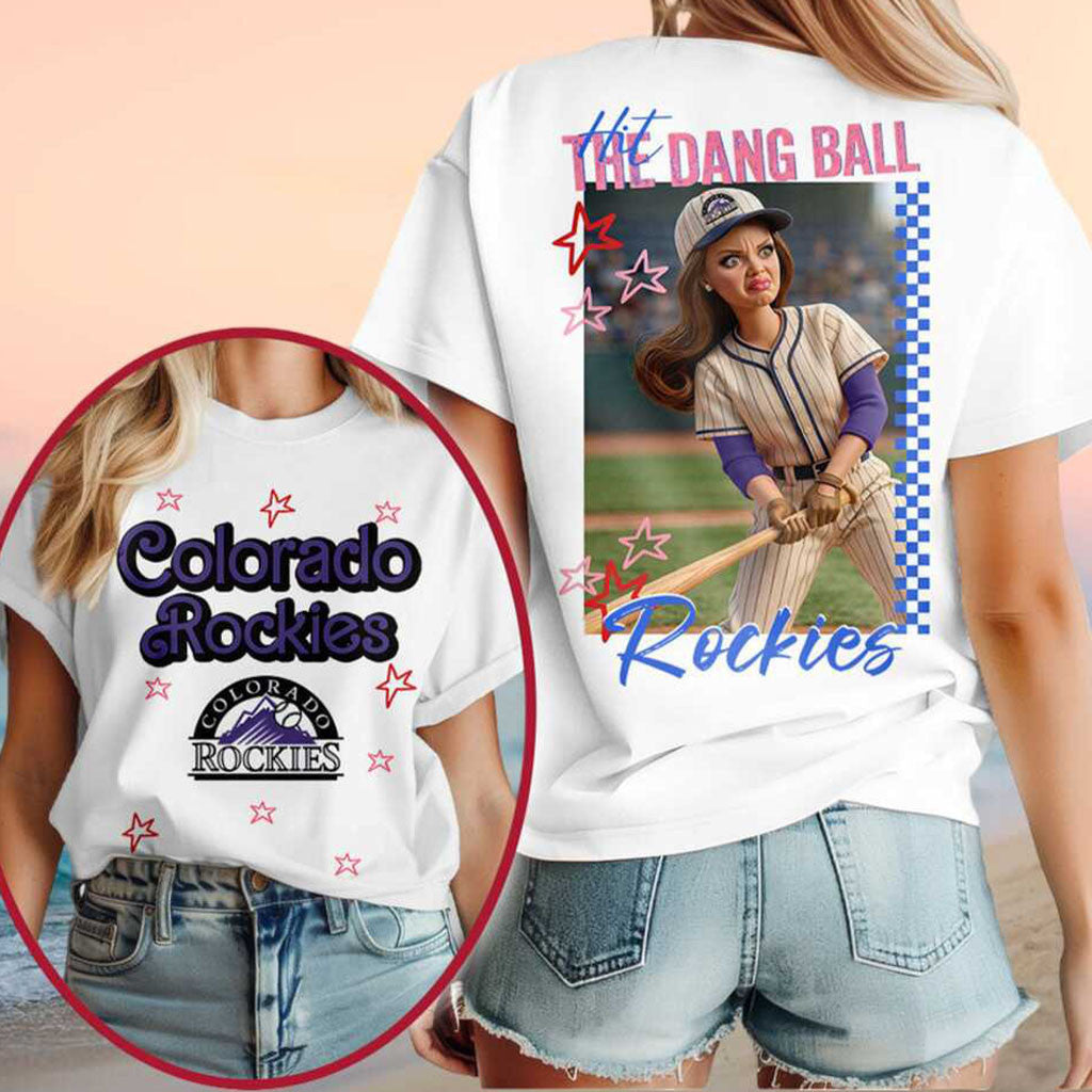 Colorado Rockies Barbie Hit The Dang Ball Shirt Rockies Merch Best Gifts For Baseball Lovers - Merchluma