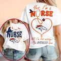 Denver Broncos Yes I'm A Nurse Halloween Witch Hat Stethoscope Shirt Broncos Merch Fan Gifts - Merchluma