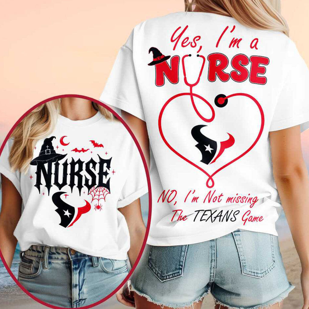 Houston Texans Yes I'm A Nurse Halloween Shirt Texans Merch Presents For Football Fans - Merchluma