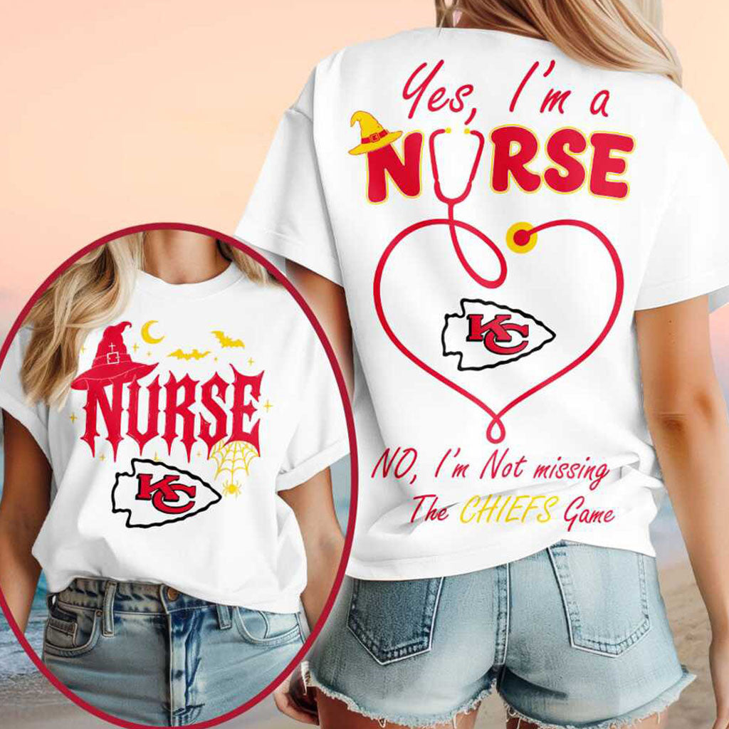 Kansas City Chiefs Yes I'm A Nurse Halloween Shirt Chiefs Merch Best Gifts For Football Fans - Merchluma