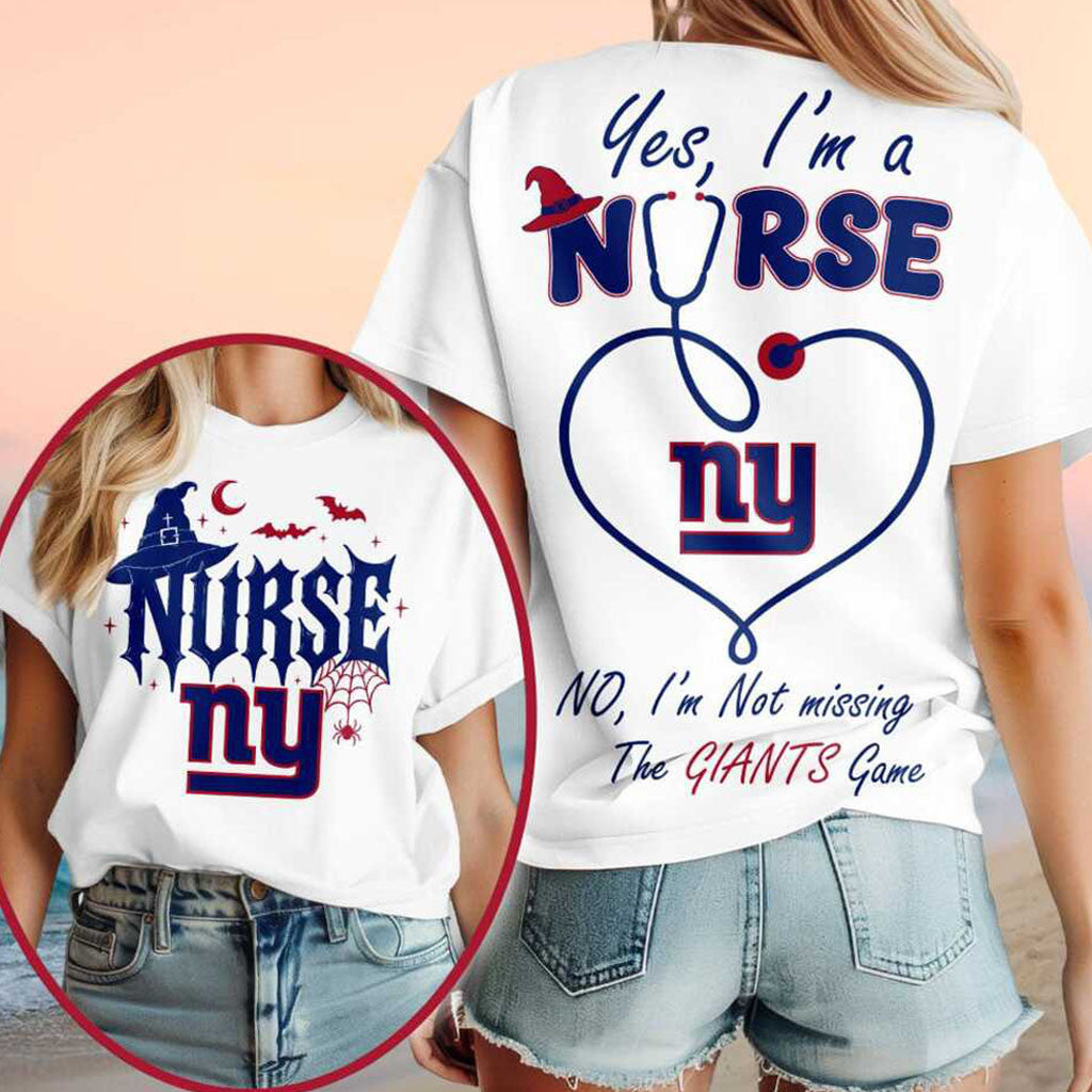 New York Giants Yes I'm A Nurse Halloween Shirt Giants Merch Halloween Gift For Nurses - Merchluma