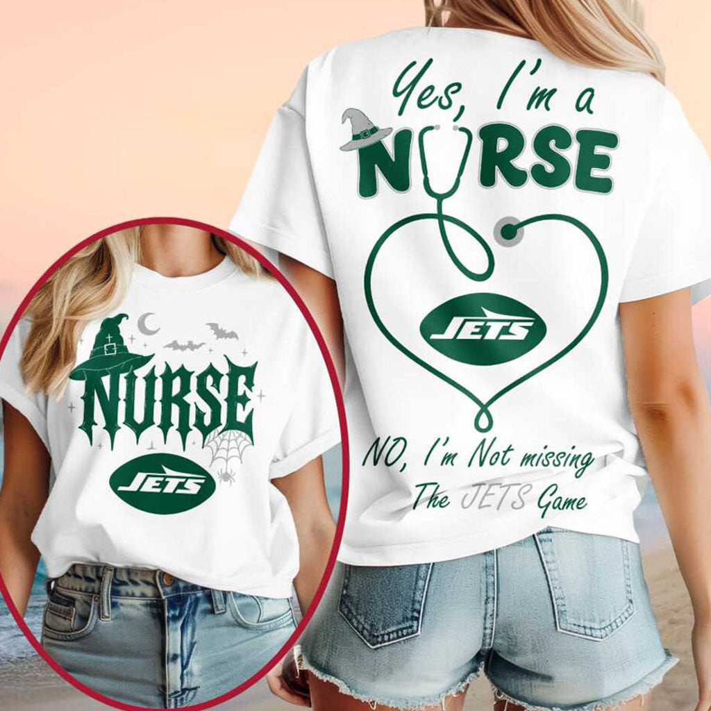 New York Jets Yes I'm A Nurse Halloween Shirt Jets Merch Halloween Gift For Nurse - Merchluma
