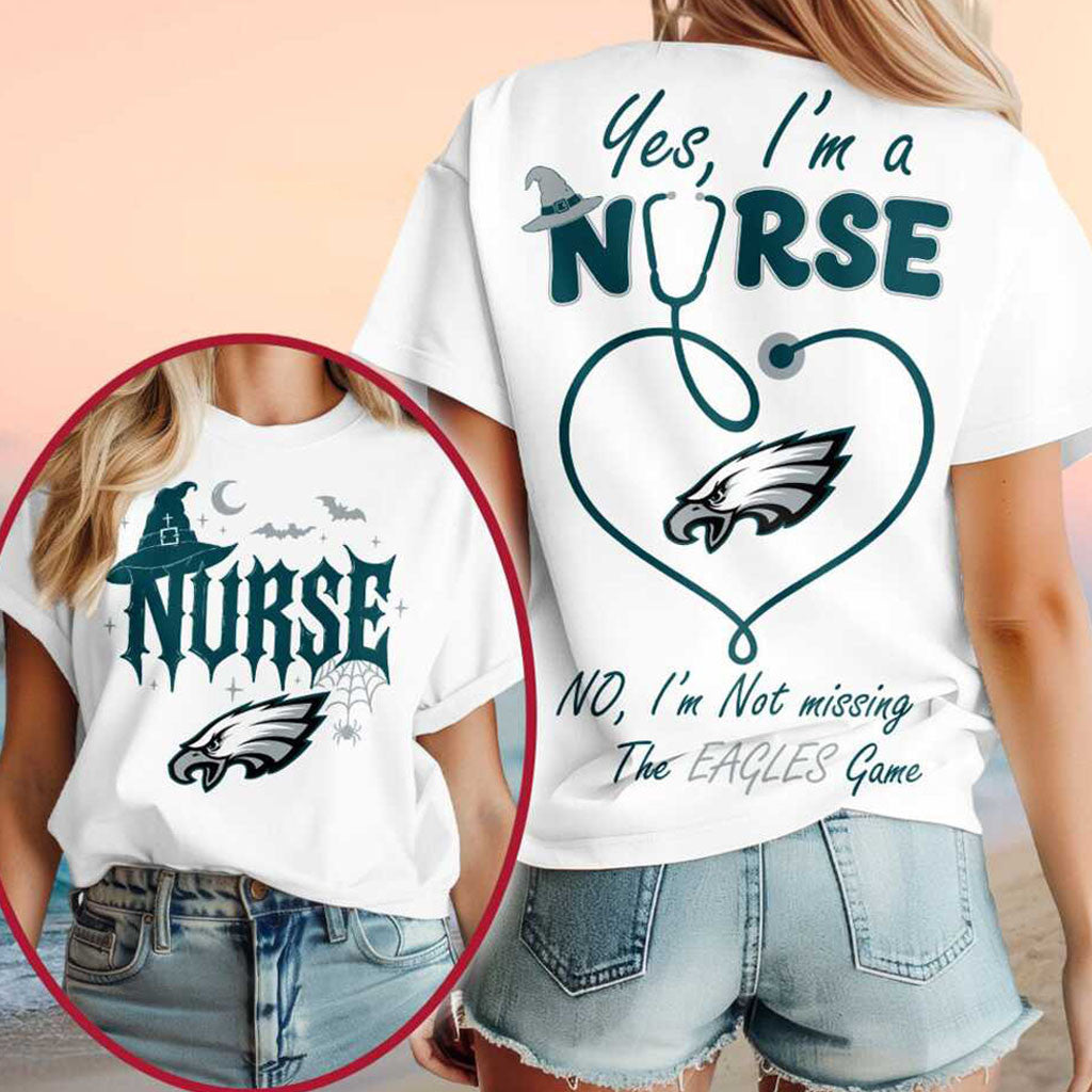 Philadelphia Eagles Yes I'm A Nurse Halloween Shirt Eagles Merch Halloween Gift Ideas For Nurse - Merchluma