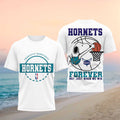 Snoopy x Charlotte Hornets Basketball Forever T-Shirt Hornets Merch Gifts For Basketball Fan - Merchluma