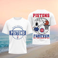 Snoopy x Detroit Pistons Basketball Forever T-Shirt Pistons Merch Basketball Enthusiast Gifts - Merchluma
