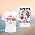 Snoopy x Houston Rockets Basketball Forever T-Shirt Rockets Merch Basketball Fan Apparel - Merchluma