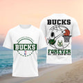 Snoopy x Milwaukee Bucks Basketball Forever T-Shirt Bucks Merch Best Gifts For Basketball Fans - Merchluma