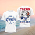Snoopy x Philadelphia 76ers Basketball Forever T-Shirt 76ers Merch Basketball Fan Clothing - Merchluma