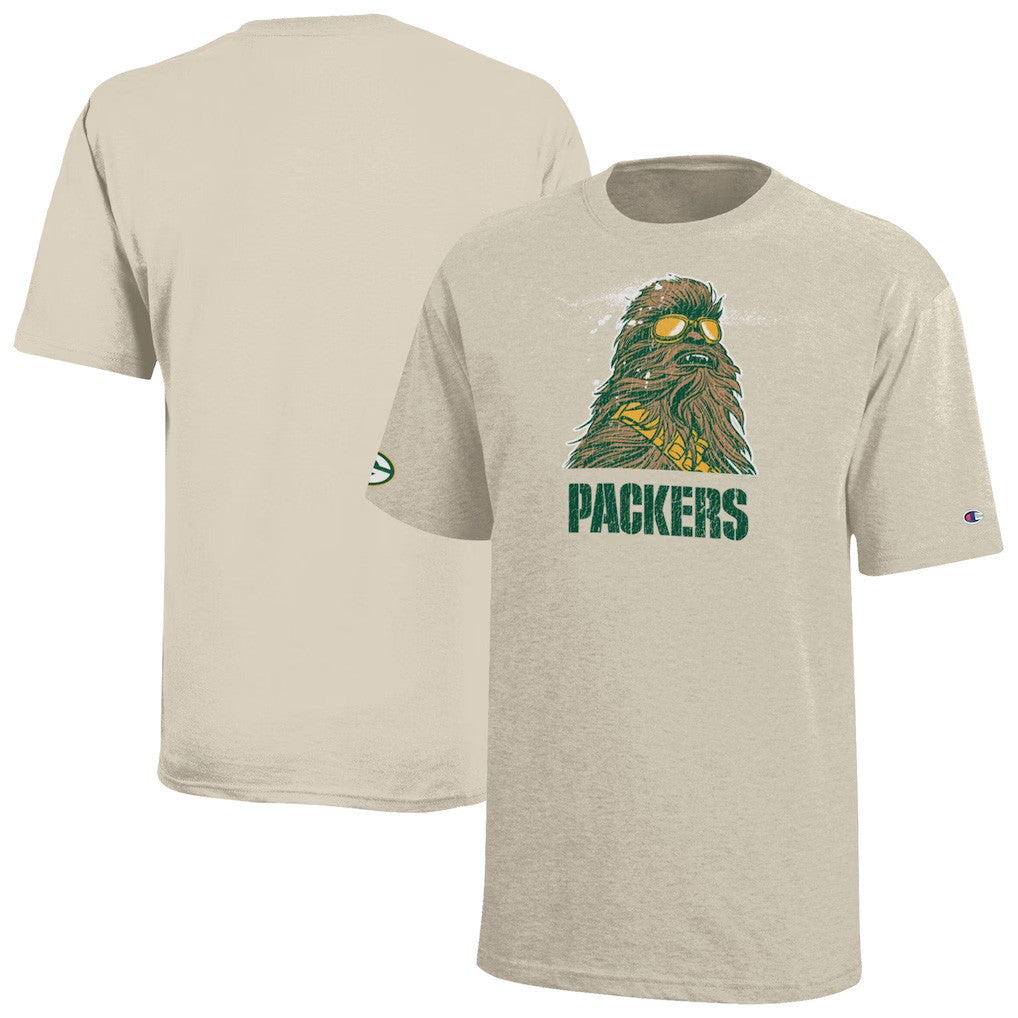 Green Bay Packers Disney X NFL Champion Chewbacca T-Shirt Packers Merch NFL Disney Collab Shirt Fan Gear - Merchluma