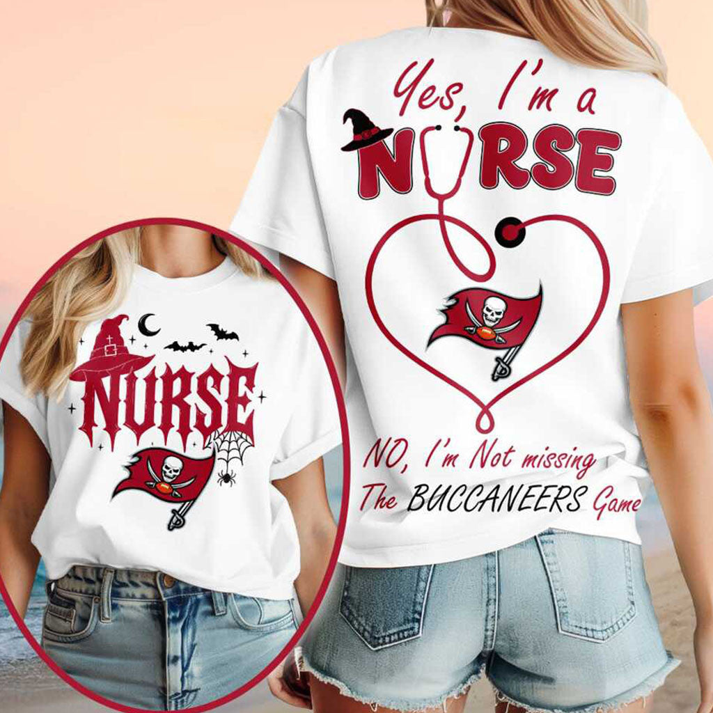 Tampa Bay Buccaneers Yes I'm A Nurse Halloween Shirt Buccaneers Merch Football Gear Nurses Gifts - Merchluma