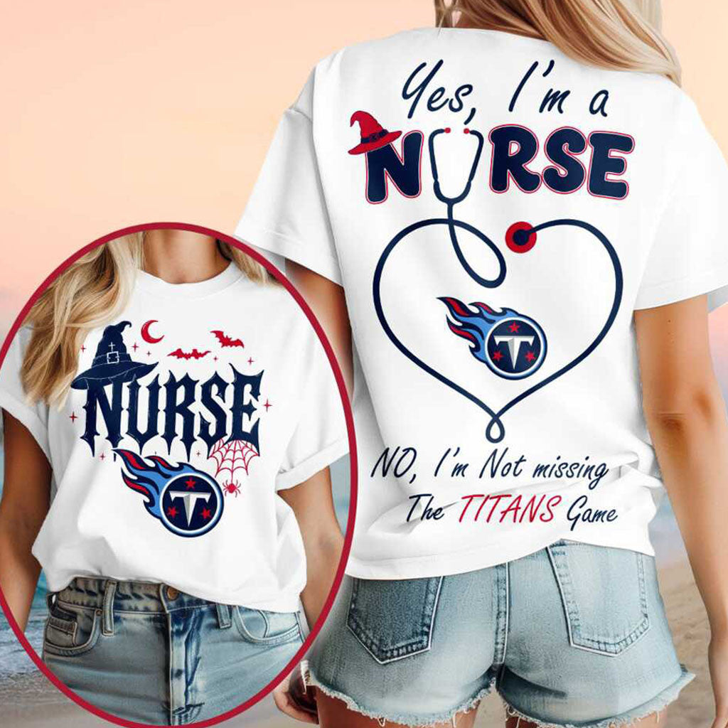 Tennessee Titans Yes I'm A Nurse Halloween Shirt Titans Merch Football Gear Halloween Gifts - Merchluma