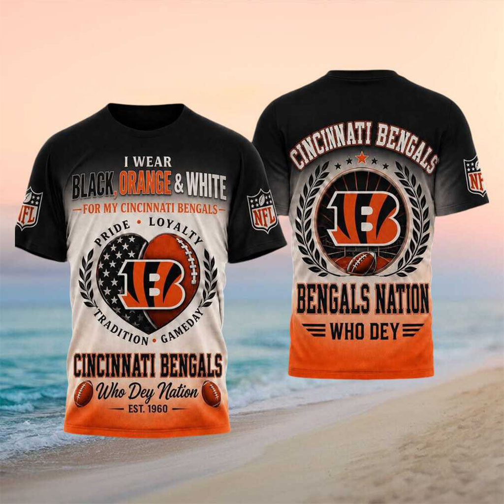 Cincinnati Bengals Who Dey Nation Football Heart Gameday Shirt Cincinnati Bengals Merch Gifts - Merchluma