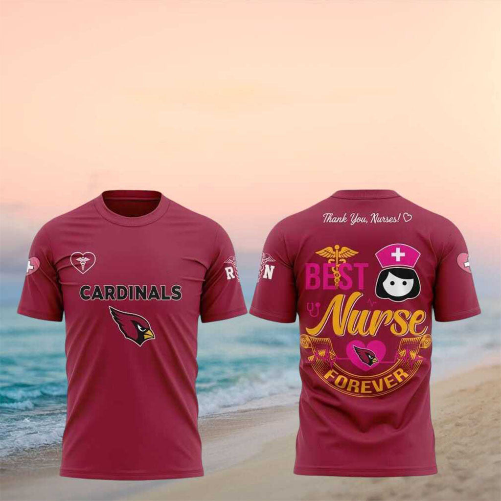 Arizona Cardinals Best Nurse Forever Stethoscope Shirt Arizona Cardinals Merch Gift For Nurse - Merchluma