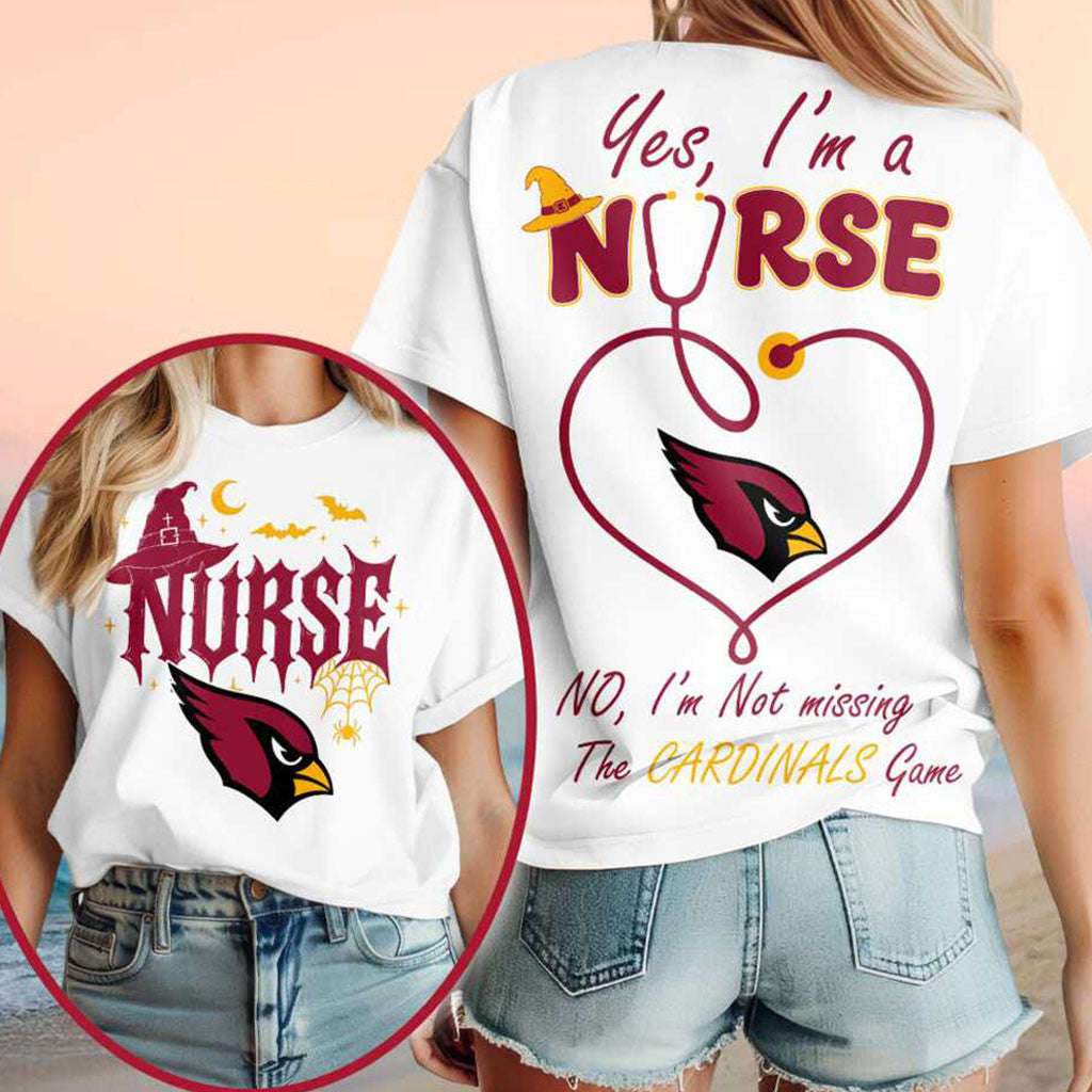 Arizona Cardinals Yes I'm A Nurse Halloween Witch Hat Shirt Cardinals Merch Football Fan Gear - Merchluma