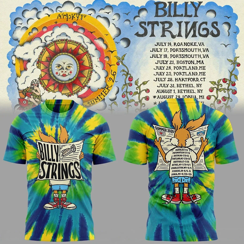 Billy Strings Summer Tour 2026 Tie Dye T-Shirt Billy Strings Merch Presents For Music Lovers - Merchluma