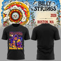 Billy Strings Merch 2026 Boston Poster T-Shirt Art By Arno Kiss Tee Black Concert Outfits - Merchluma