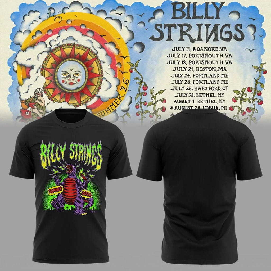Billy Strings Summer Tour 2026 T-Shirt Terrible Lizard Monster Tee Billy Strings Merch - Merchluma