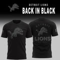 Detroit Lions Back In Black T-Shirt Game Day Shirt Detroit Lions Merch Gift For Football Fans - Merchluma