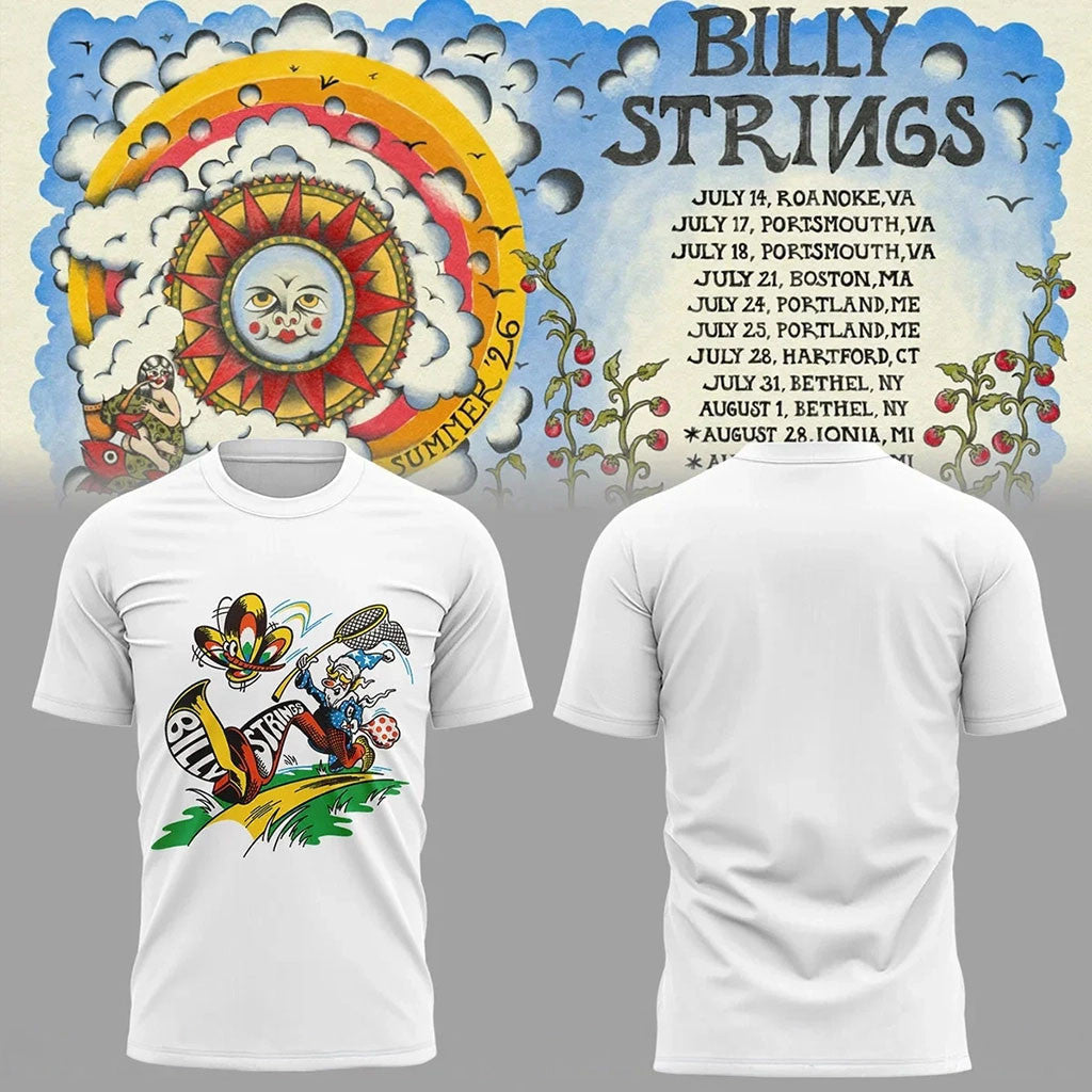 Billy Strings Summer Tour 2026 White T-Shirt Billy Strings Merch Best Gifts For Music Lovers - Merchluma