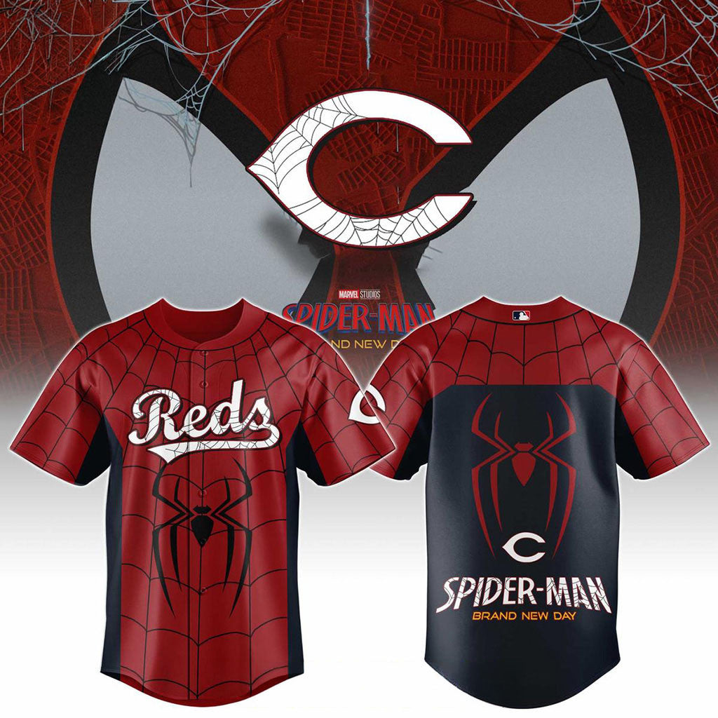 Cincinnati Reds X Spider-Man Brand New Day 2026 Theme Game Jersey Reds Merch Present For Fans - Merchluma