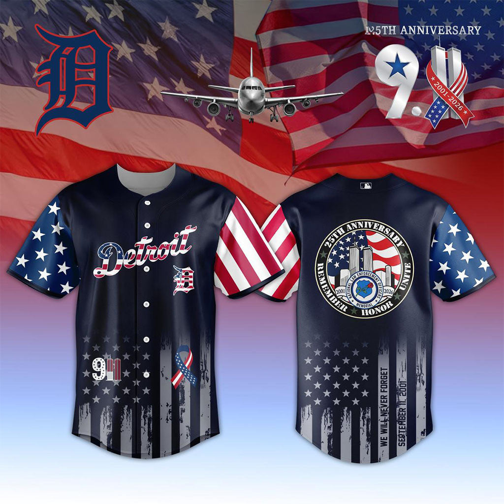 Detroit Lions X 911 25th Anniversary 2001 2026 Jersey Detroit Lions Merch Fan Gifts - Merchluma
