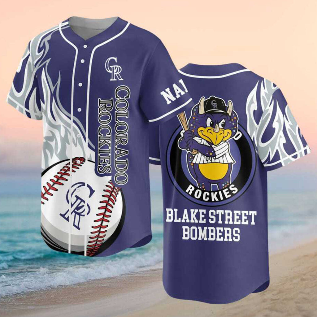Personalized Colorado Rockies Dinger Mascot Blake Street Bombers Baseball Jersey Rockies Merch - Merchluma