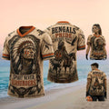Cincinnati Bengals Native Warrior Spirit Never Surrenders V-Neck Shirt Bengals Merch Fan Gifts - Merchluma