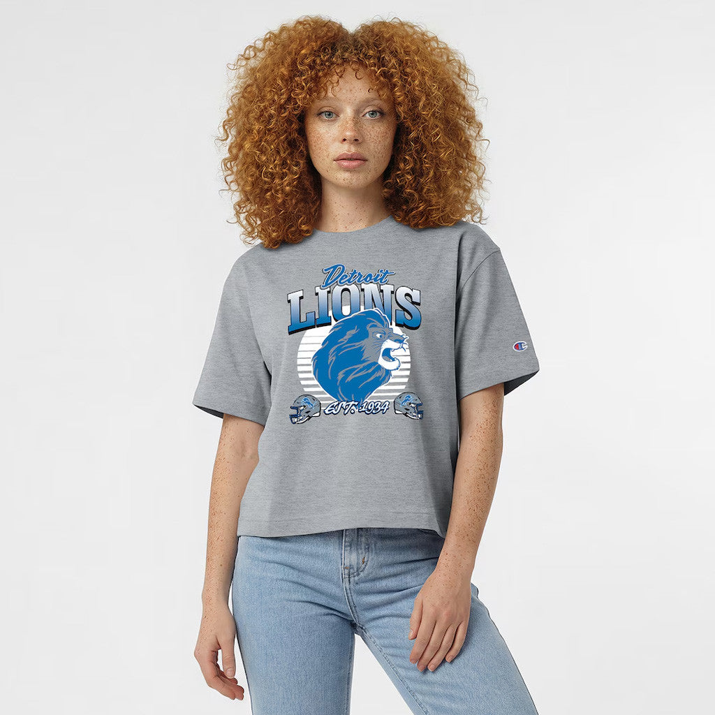 Disney X NFL Detroit Lions Merch Lions Disney Collab Simba All-Star T-Shirt Champion Shirt Women's - Merchluma