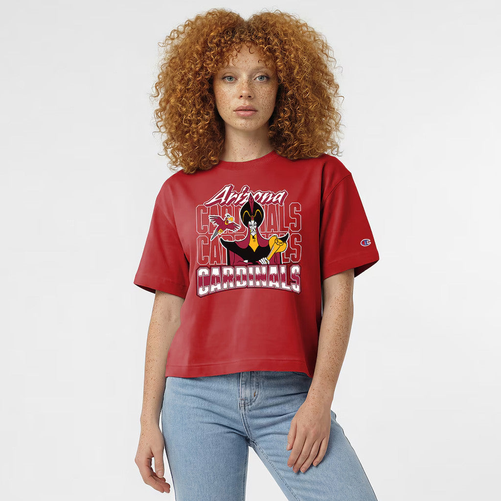 Disney X NFL Arizona Cardinals Merch Disney Collab Bright Cardinal Jafar And Iago All-Star T-Shirt - Merchluma