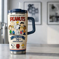 Peanuts 76th Anniversary Snoopy and Friends Tumbler Peanuts Merch Best Gifts For Cartoon Lovers - Merchluma