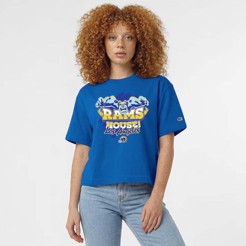 Disney X NFL Los Angeles Rams Merch Disney X NFL Champion Collab Sulley All-Star T-Shirt LA Rams Merch - Merchluma