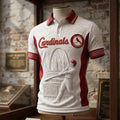 St Louis Cardinals Busch Stadium Embossed Polo Shirt Cardinals Merch Gifts For Baseball Lovers - Merchluma